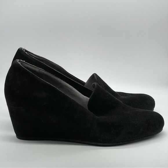 Stuart Weitzman Black Loafer Wedges - Picture 3 of 9